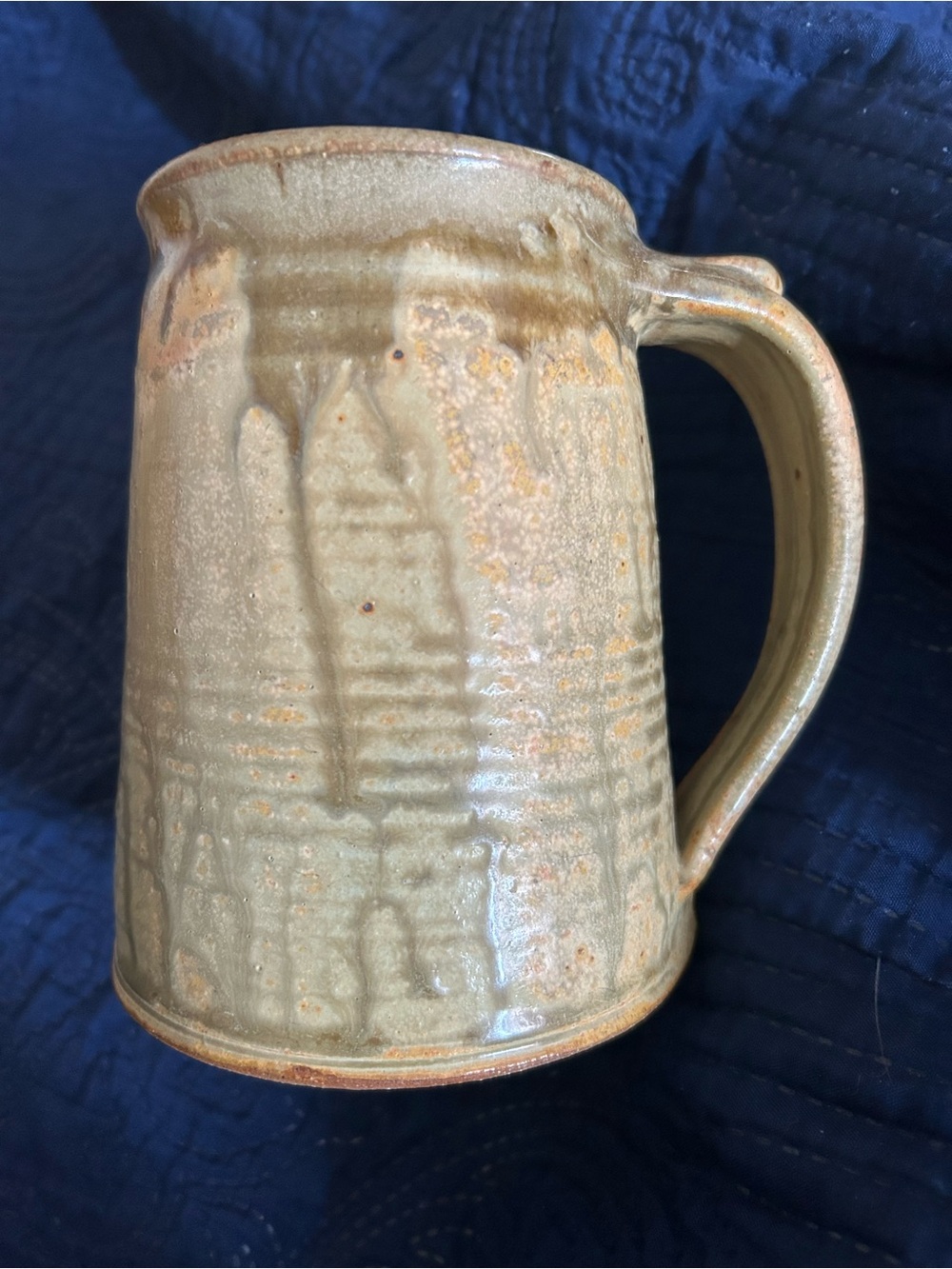 Sansone Handcrafted Pottery Mug in Olive-Toned Glaze - Rustic Home Art
